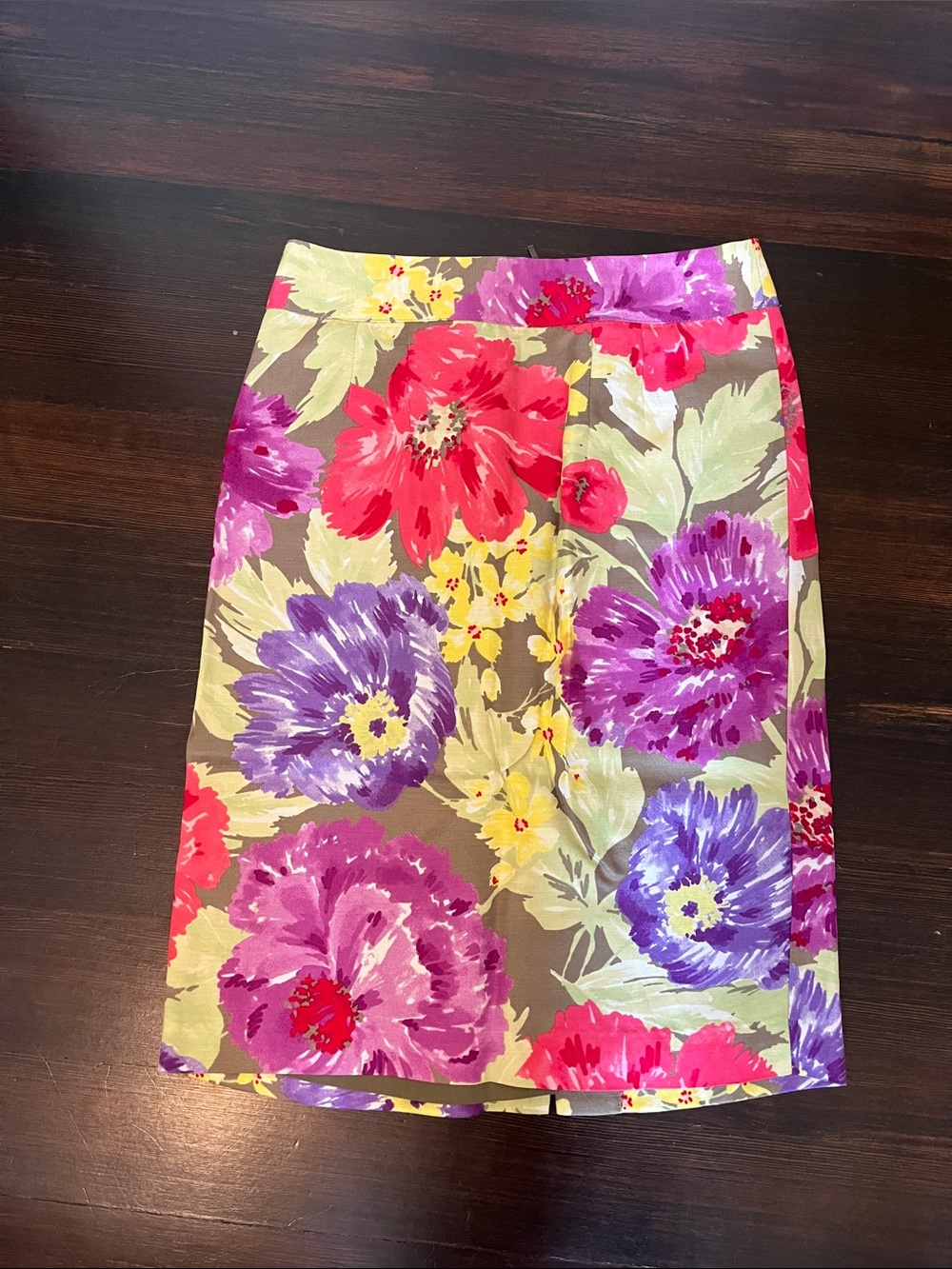 Banana Republic Floral Pencil Skirt in Red, Purple, Pink & Yellow